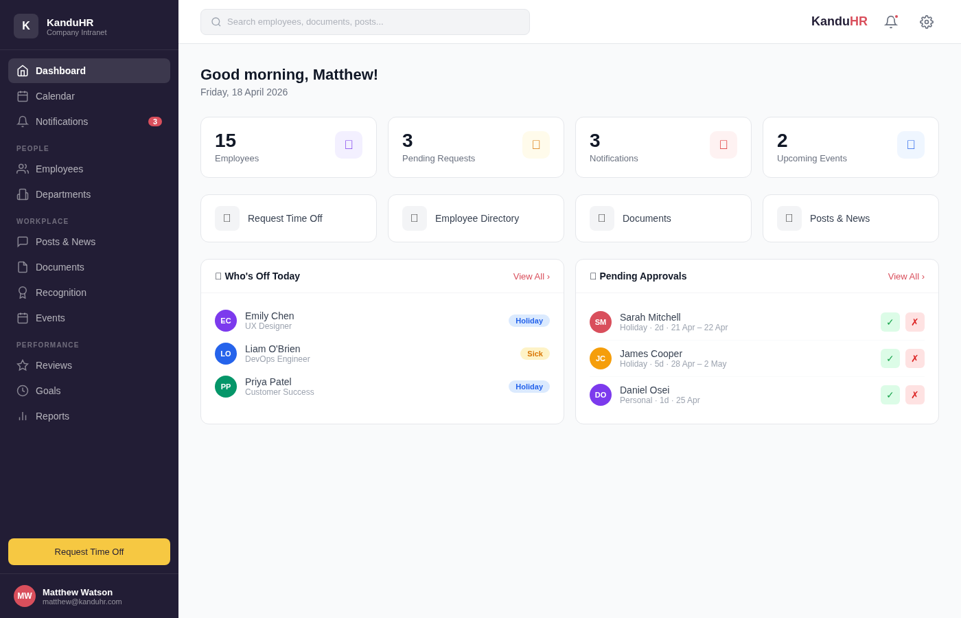KanduHR Dashboard Demo